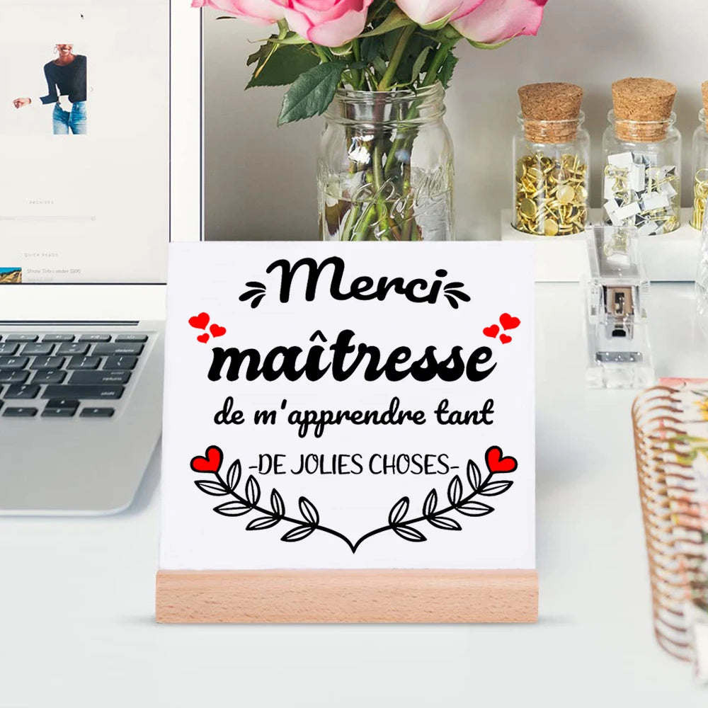 Merci Maîtresse Ceramic Plaque Sign – Teacher Thank You Gift