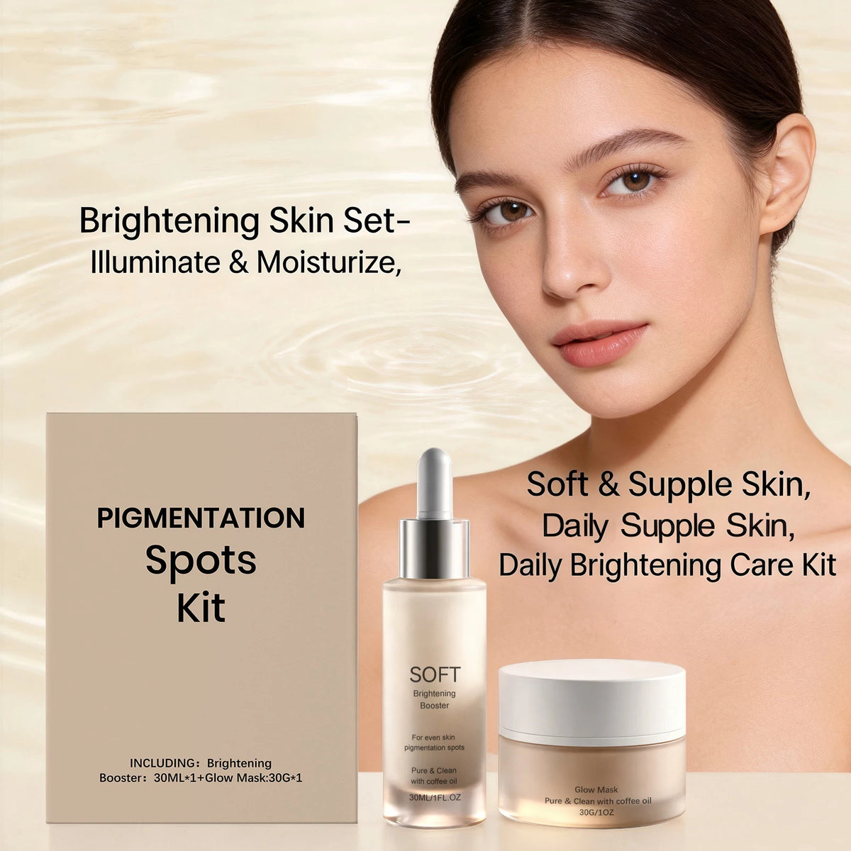 2-Piece Brightening Set – Dark Spot Serum & Coffee Glow Mask