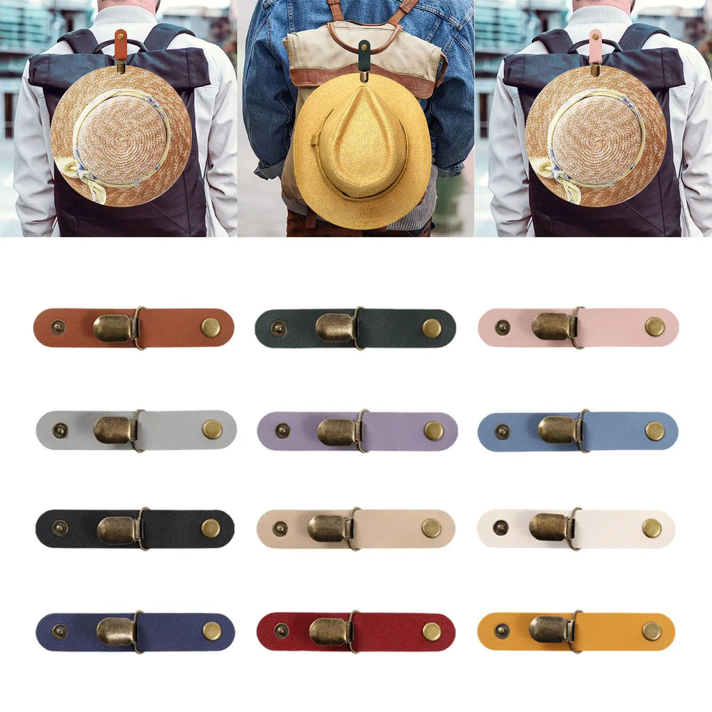 Duckbill Hat Clip for Travel – PU Leather Hat Keeper Clip
