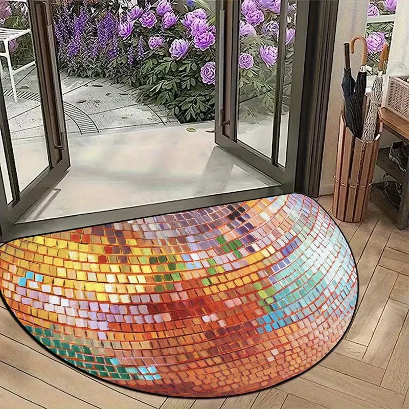 Semi-Circular Disco Ball Door Mat – Anti-Slip & Washable