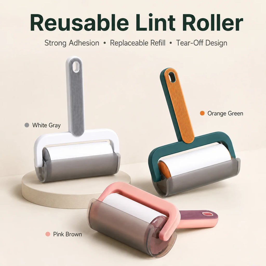 Reusable Lint Roller with Cover – 60 Sheets, 10cm Wide