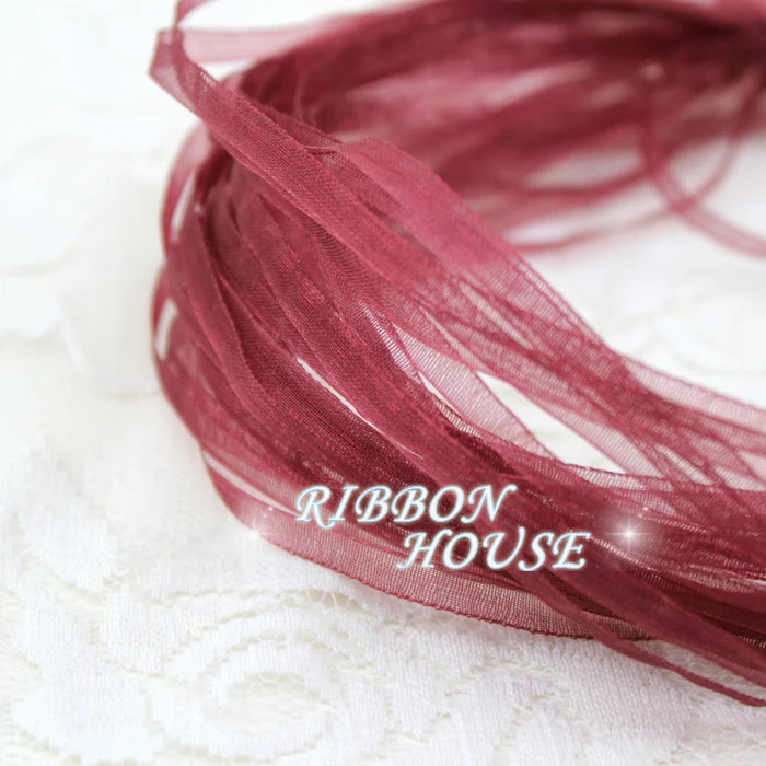Wine Red 3mm Organza Ribbon – 40 Meters Gift & Craft Ribbon