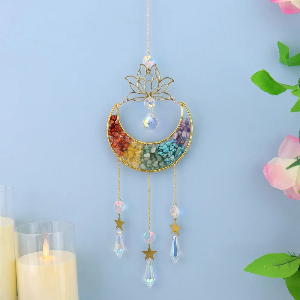 Hexagon Tree of Life Crystal Suncatcher | Rainbow Prism Decor