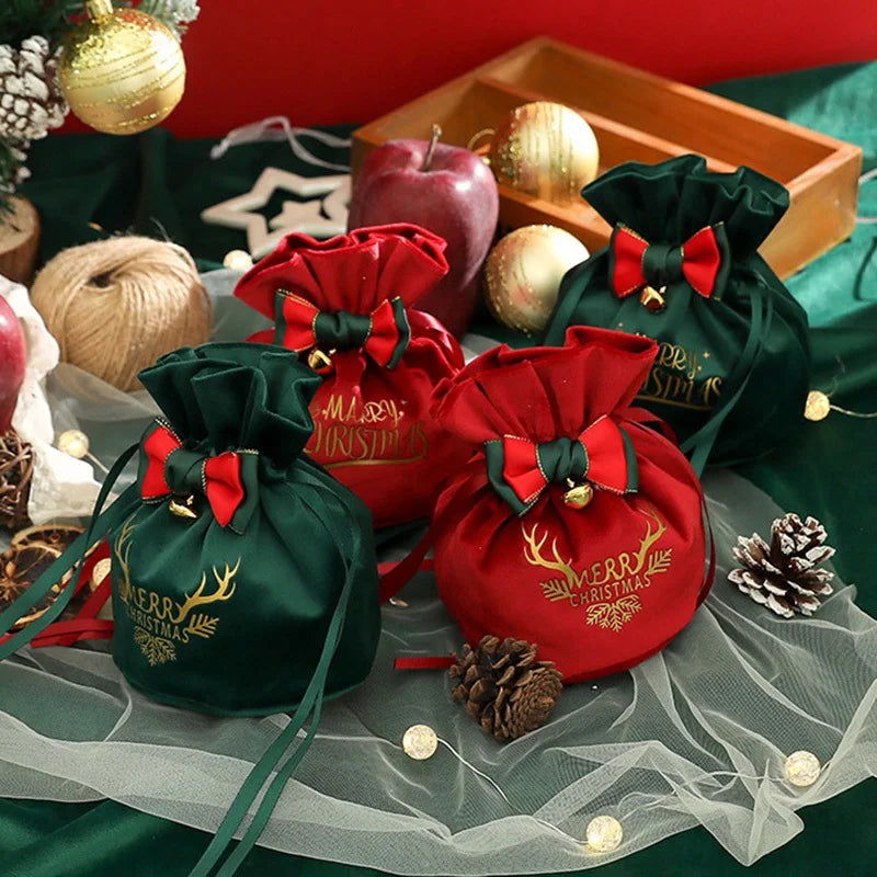 Christmas Apple Gift Bag 15x17cm | Festive Holiday Packaging