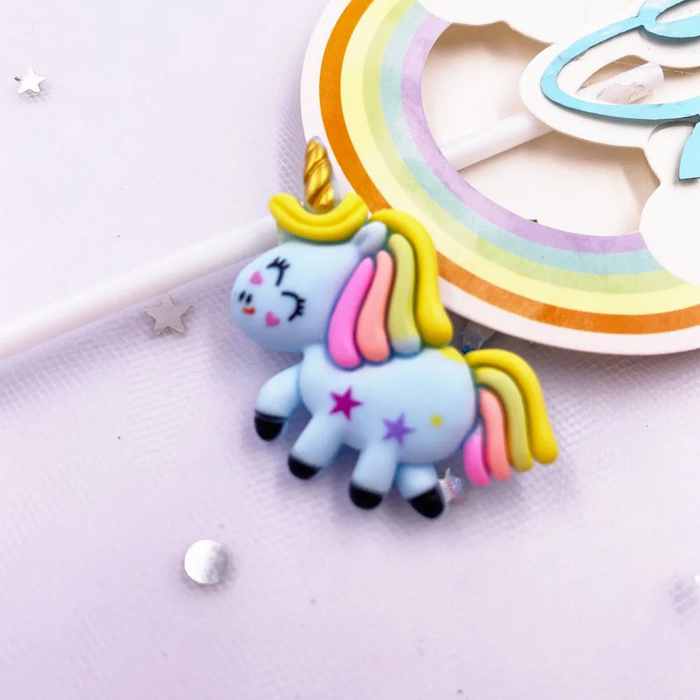 10PCS Kawaii Resin Unicorn Flatback Figurines | DIY Craft Décor