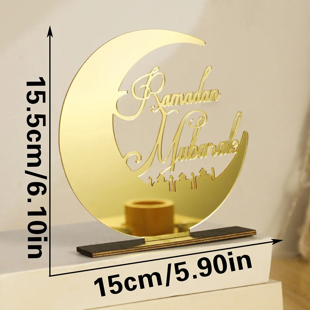 Ramadan Moon Acrylic Table Ornament – Eid Mubarak DIY Decor