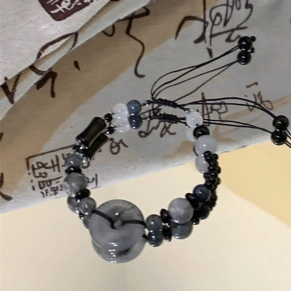 Chinese Bamboo Beaded Bracelet – Vintage Braided Rope Style