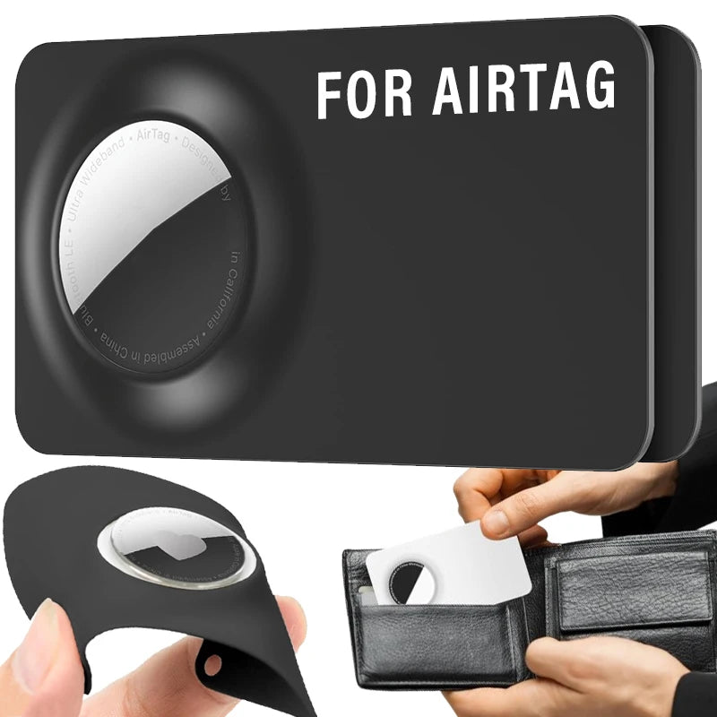 Ultra-Thin Silicone AirTag Wallet Card Holder Protective Case