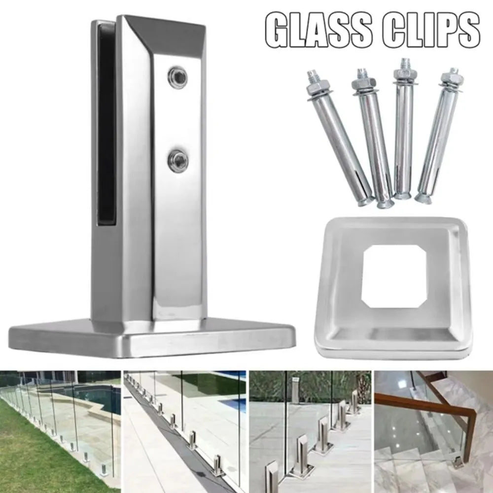 No-Drill Stainless Steel Fence Clamp – Glass & Railing Bracket