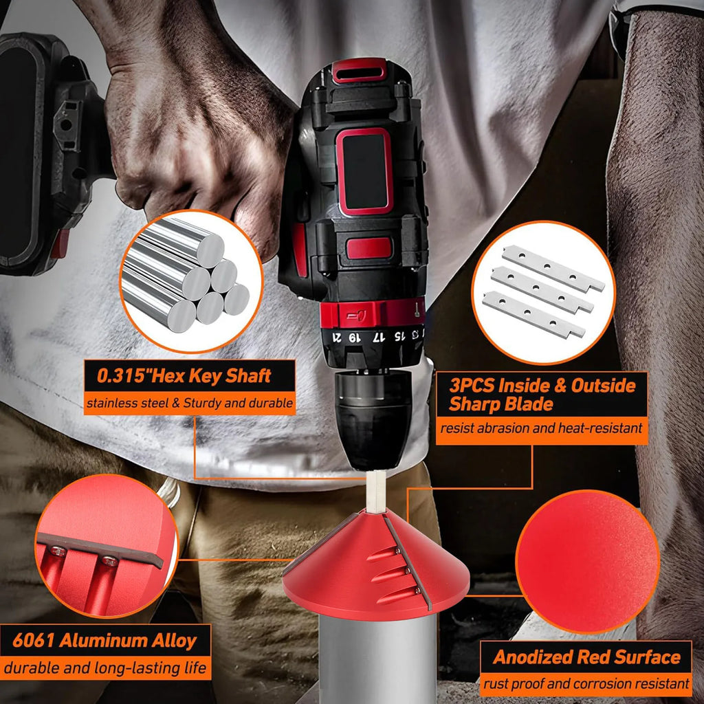 2-in-1 PVC Pipe Deburring & Chamfer Reamer Tool | Inner/Outer