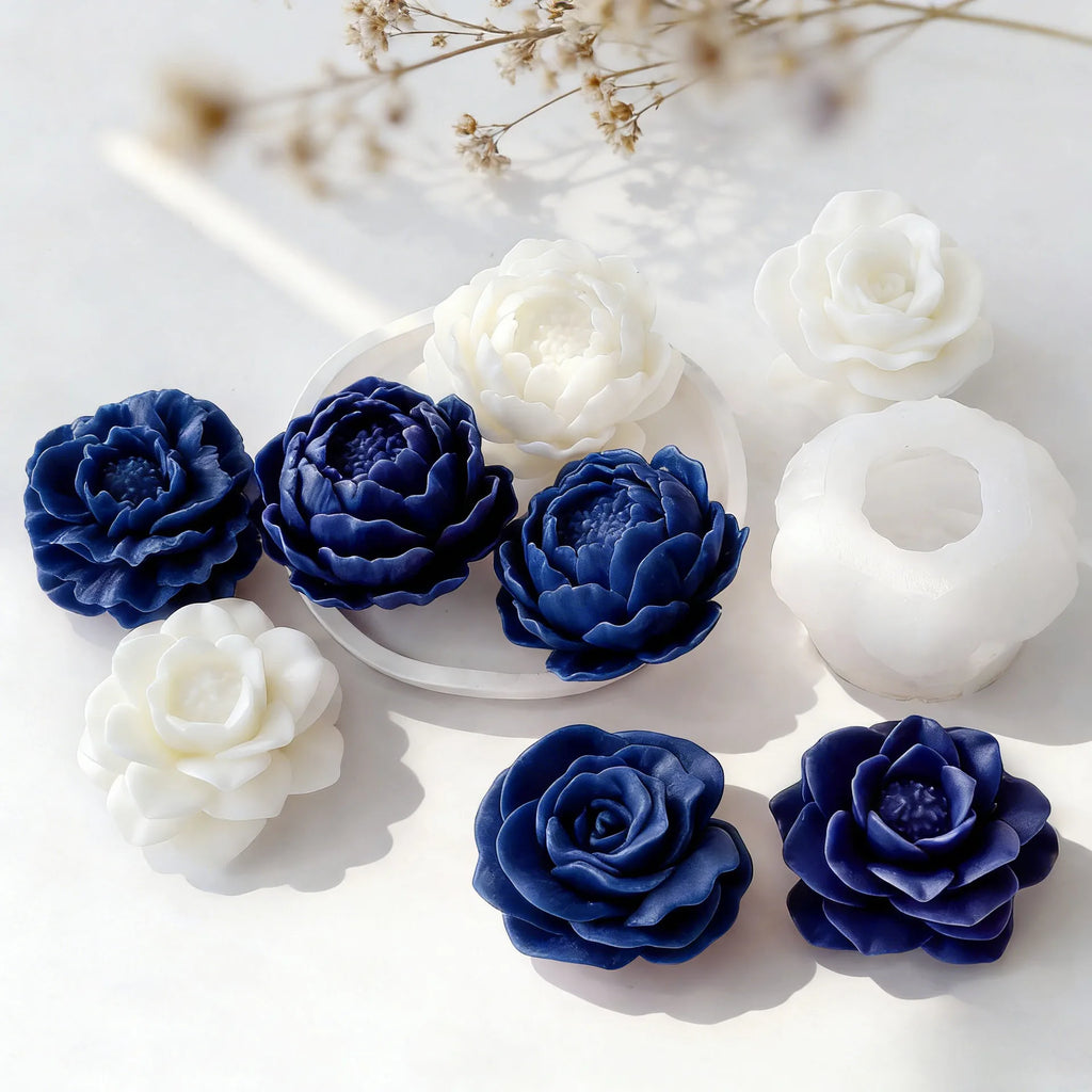 3D Peony Rose Silicone Mold – Candle, Resin & Cake DIY Mold