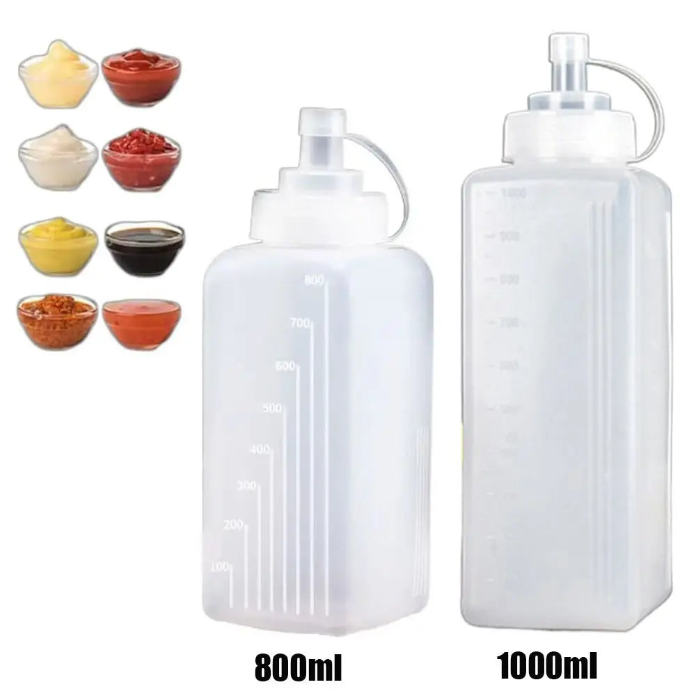 800/1000ml PE Squeeze Bottle – Leak-Proof Condiment Dispenser