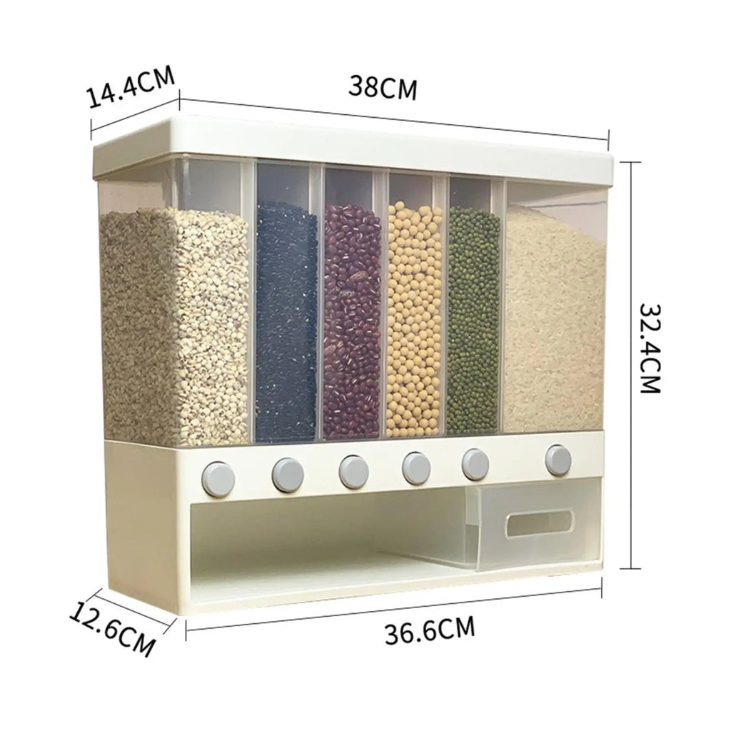 Wall-Mounted Cereal Dispenser – 10L Dry Food Storage Organizer