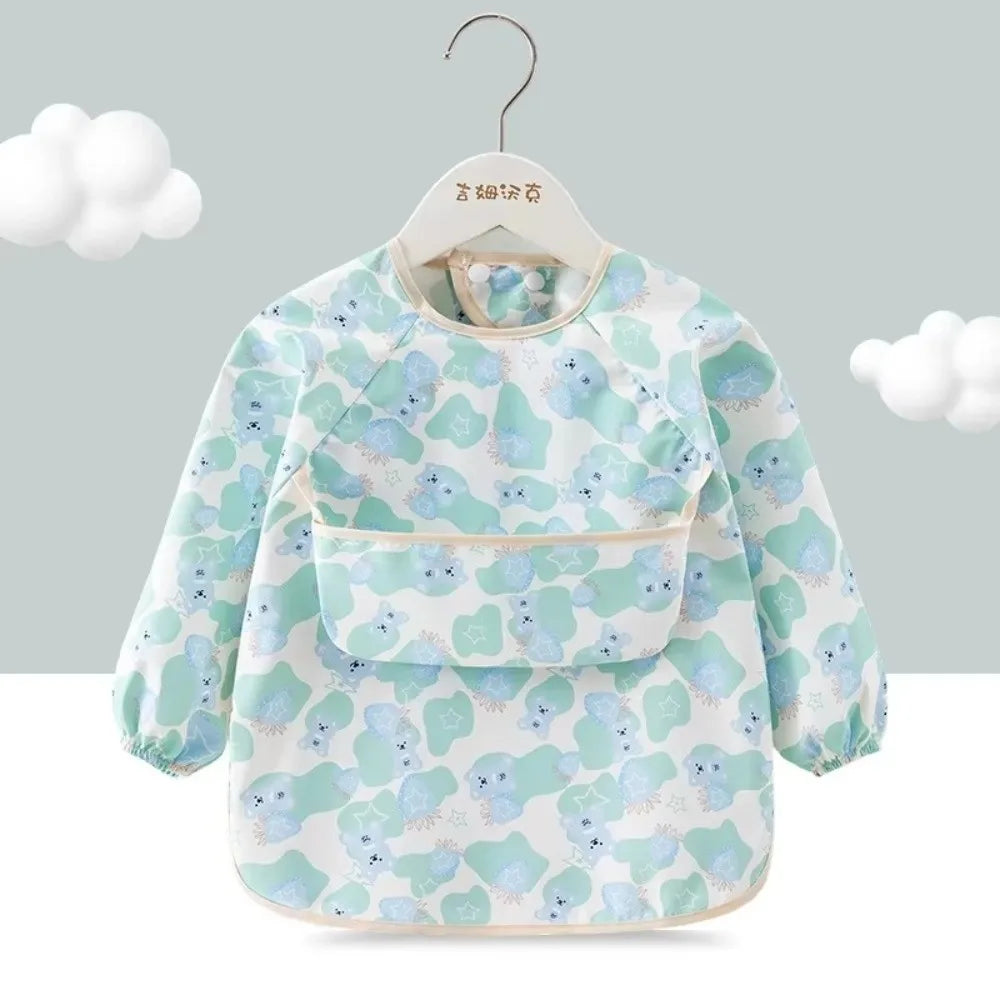 Waterproof Long Sleeve Toddler Feeding Bib & Smock Apron