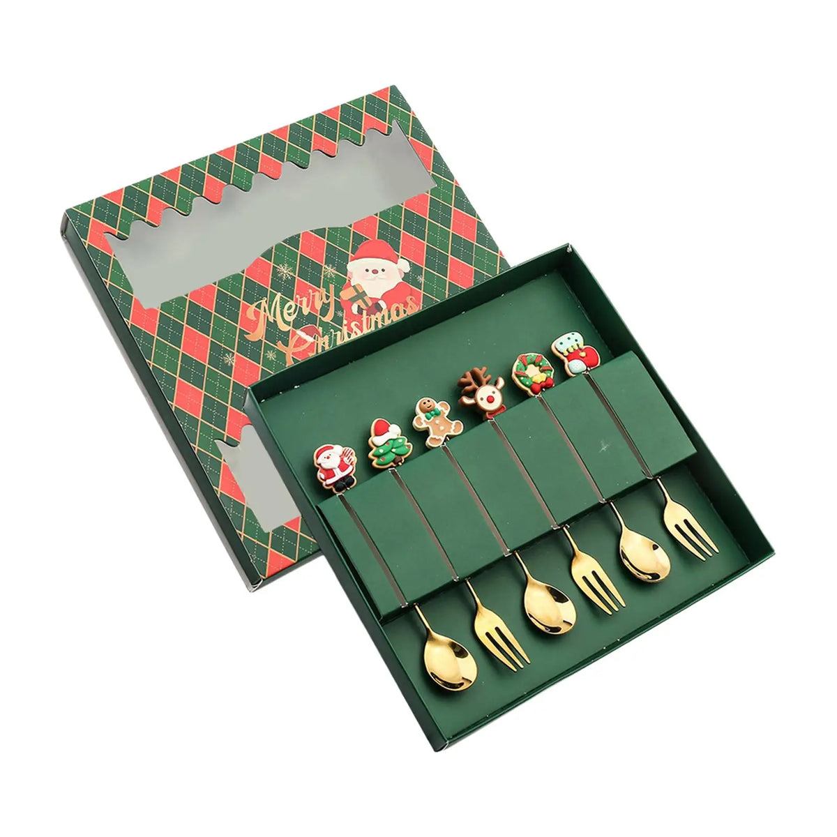 Santa Christmas Stainless Steel Cutlery Set – Spoons & Forks