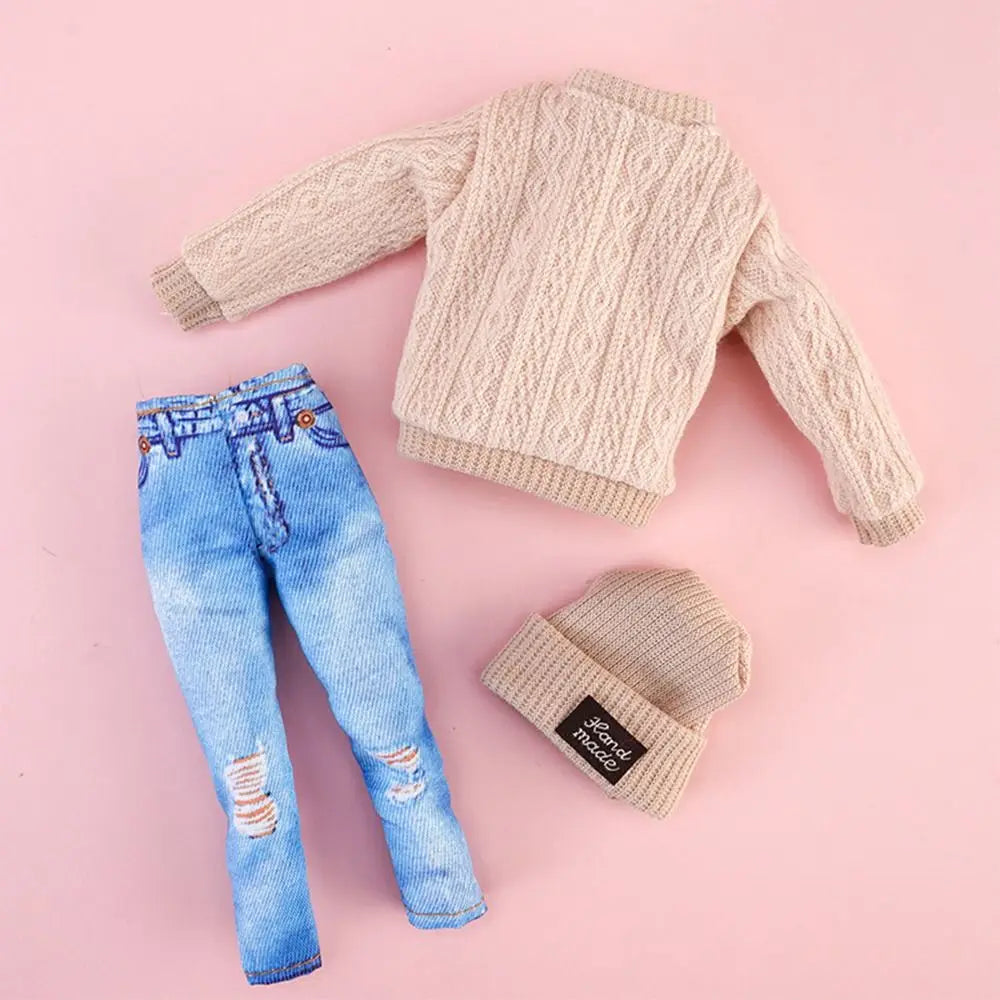 DIY Doll Clothes Set – Sweaters, Pants & Hats for 29–32cm