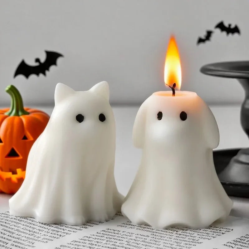 Halloween Ghost Cat & Dog 3D Silicone Mold – Candle Soap Resin
