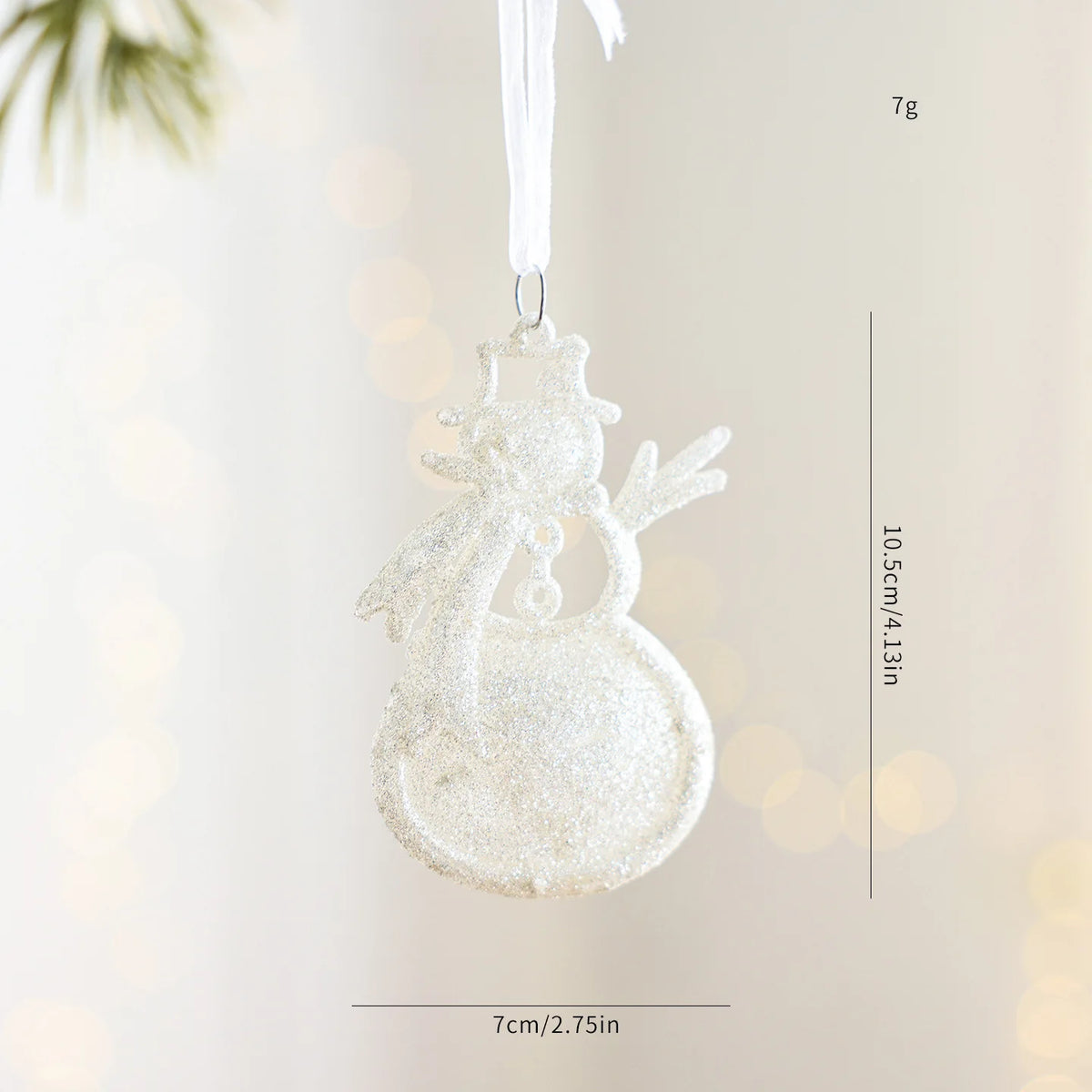 White Snowman Christmas Bell Ornament – Holiday Tree Decor