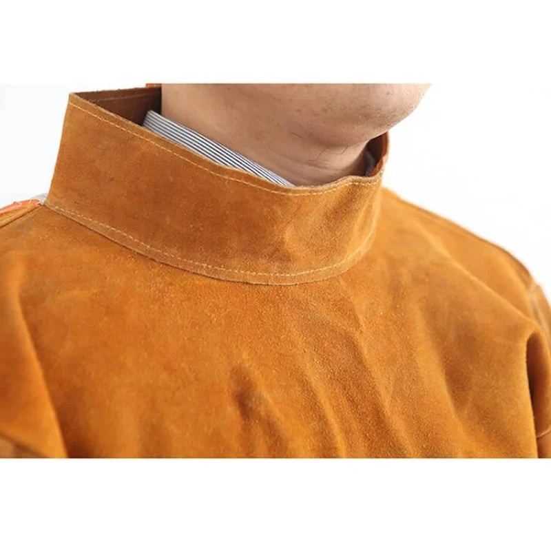 Cowhide Leather Welding Jacket 105cm – Flame-Resistant Coat