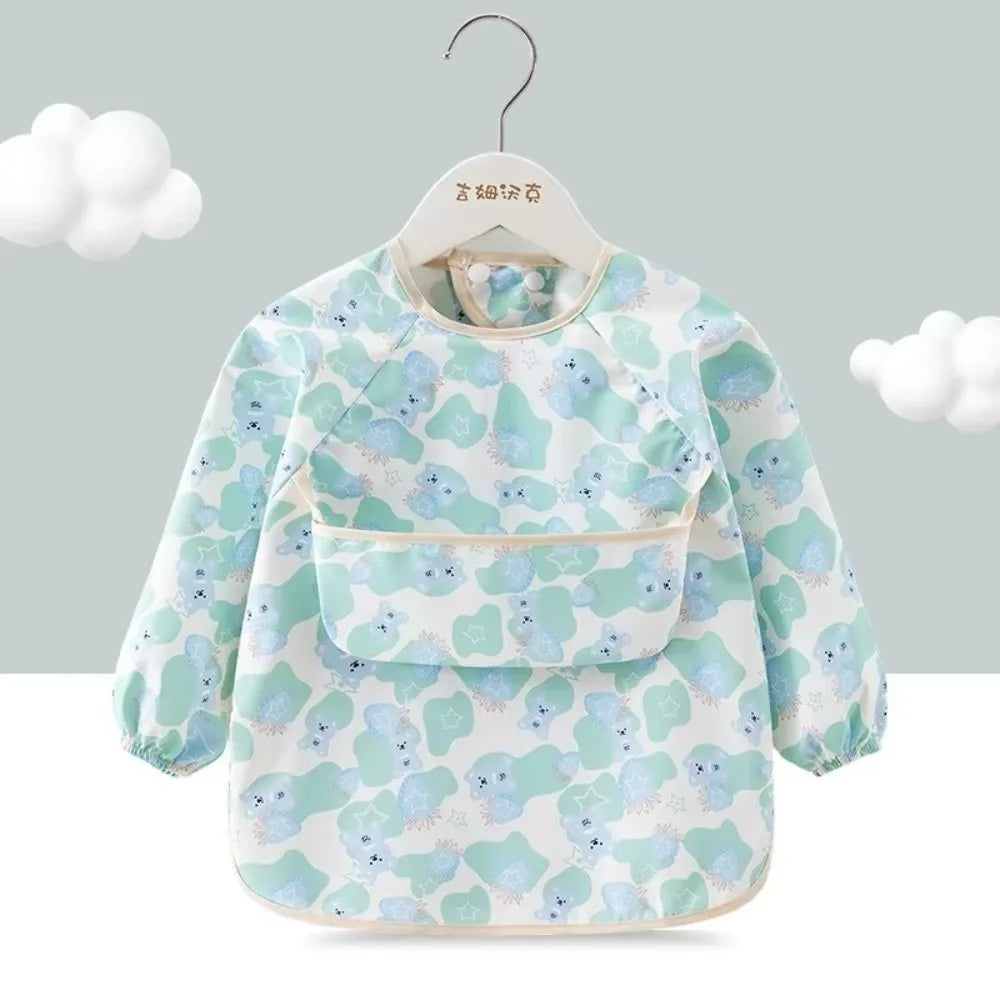 Waterproof Long Sleeve Toddler Feeding Bib & Smock Apron