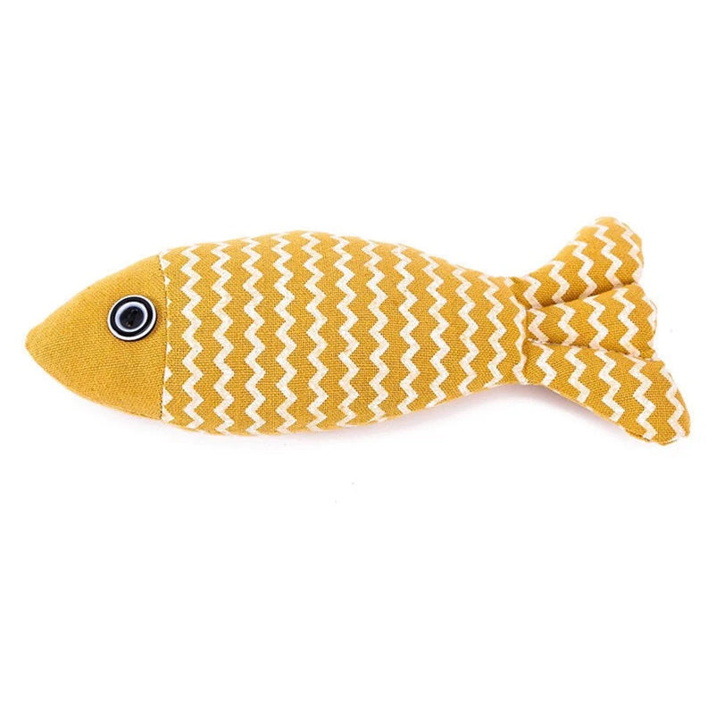 Linen Simulation Fish Cat Toy – Teeth Grinding & Boredom Buster