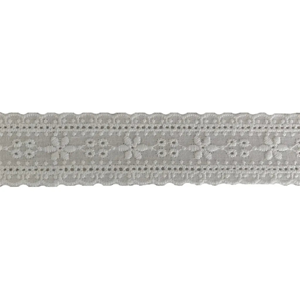 5-Yard Cotton Embroidered Lace Trim for Sewing & DIY Crafts