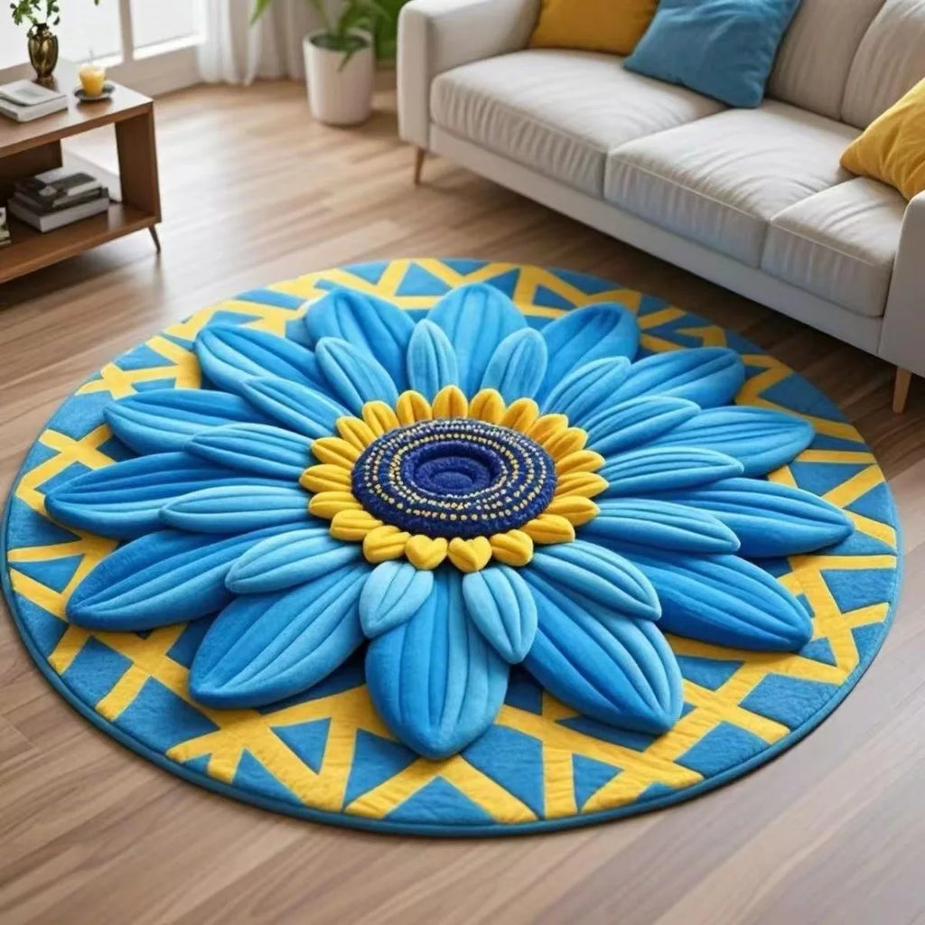 2D Stereoscopic Round Carpet | Modern Printed Floor Mat