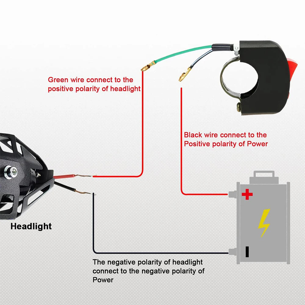 DC 12V Toggle Switch with Cable for Motorcycle & Car Lights