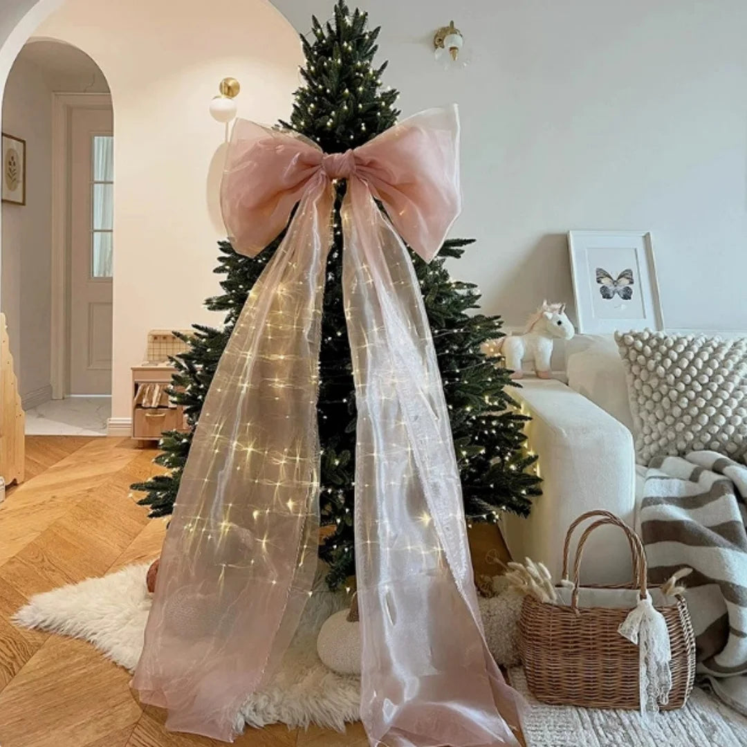 Large Organza Christmas Bow Decoration – Tree & Party Décor