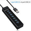 OULLX 7-Port USB 3.0 & 2.0 Hub Splitter with DC Power Port
