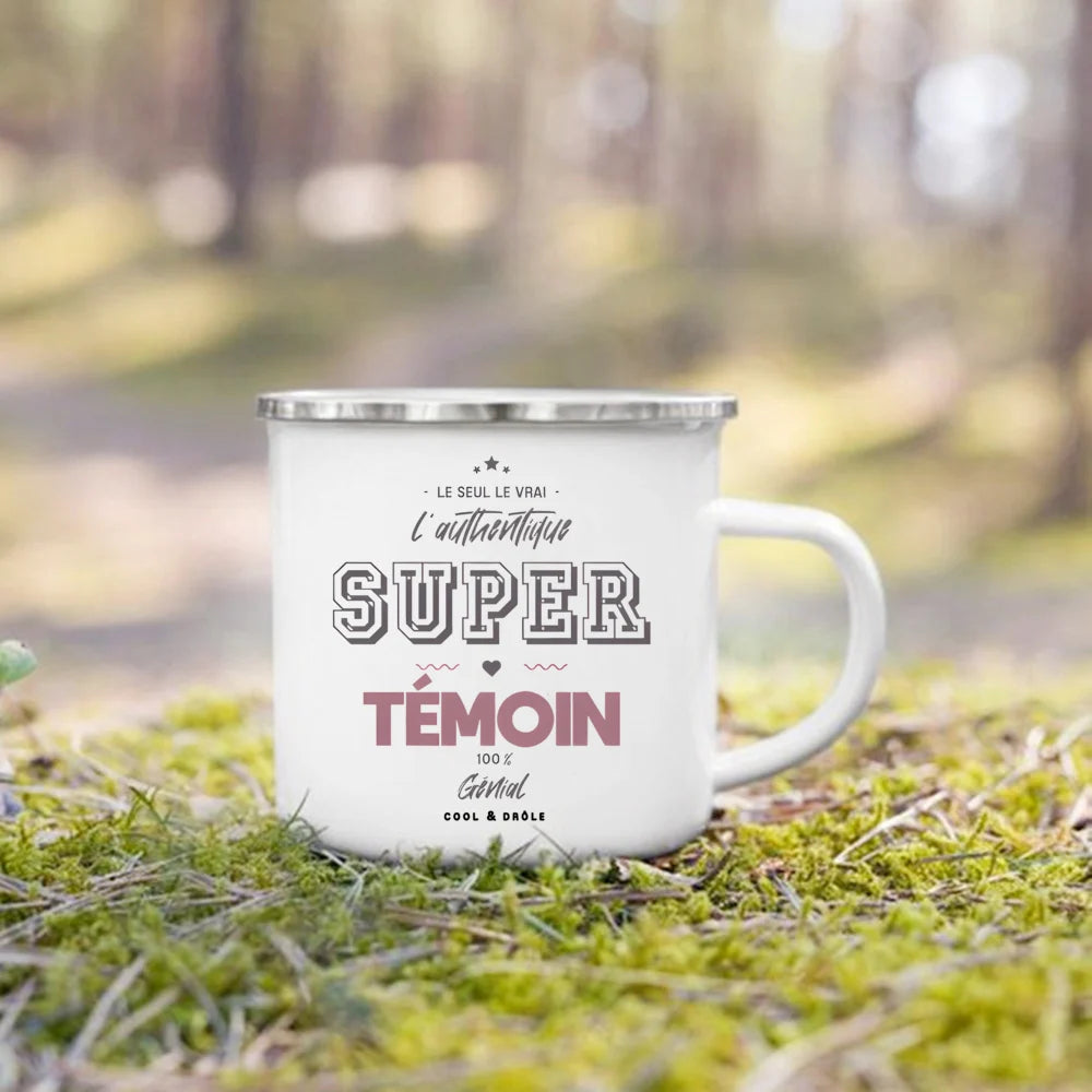 Wedding Witness Enamel Mug – Bridesmaid & Best Man Gift