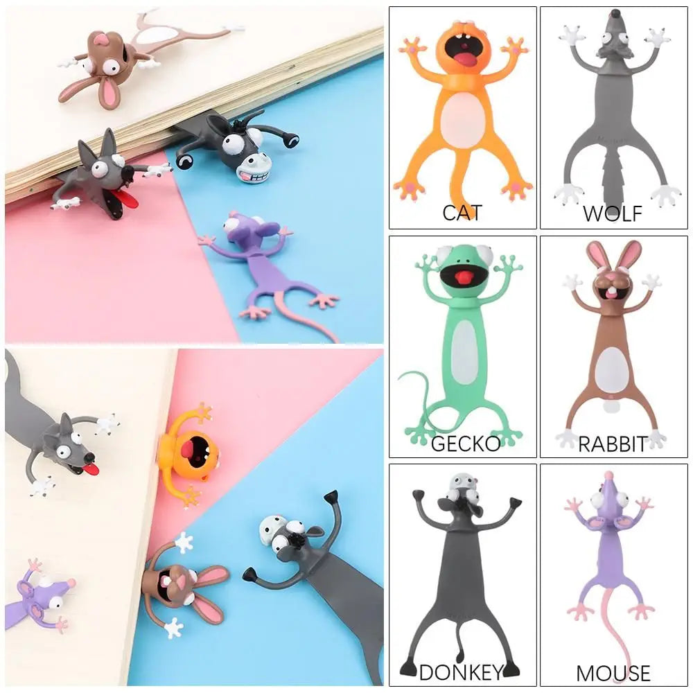 Cartoon Animal PVC Bookmarks – Funny Gift Page Markers