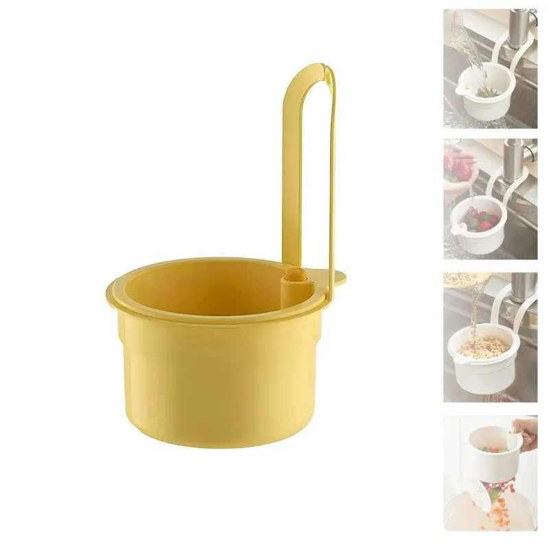 Faucet-Hanging Kitchen Sink Strainer Basket & Waste Catcher