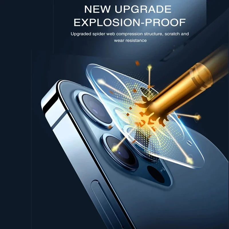 Tempered Glass Camera Lens Protector for iPhone 11–15 Series