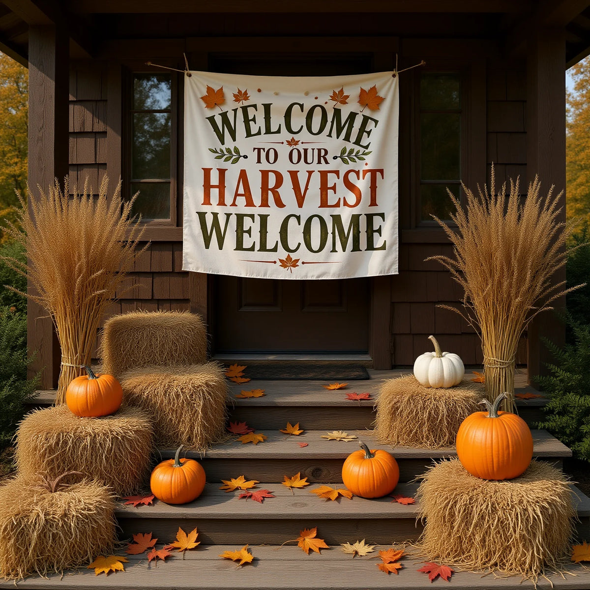 Thanksgiving Autumn Banner Turkey Theme Party Backdrop 180x90cm