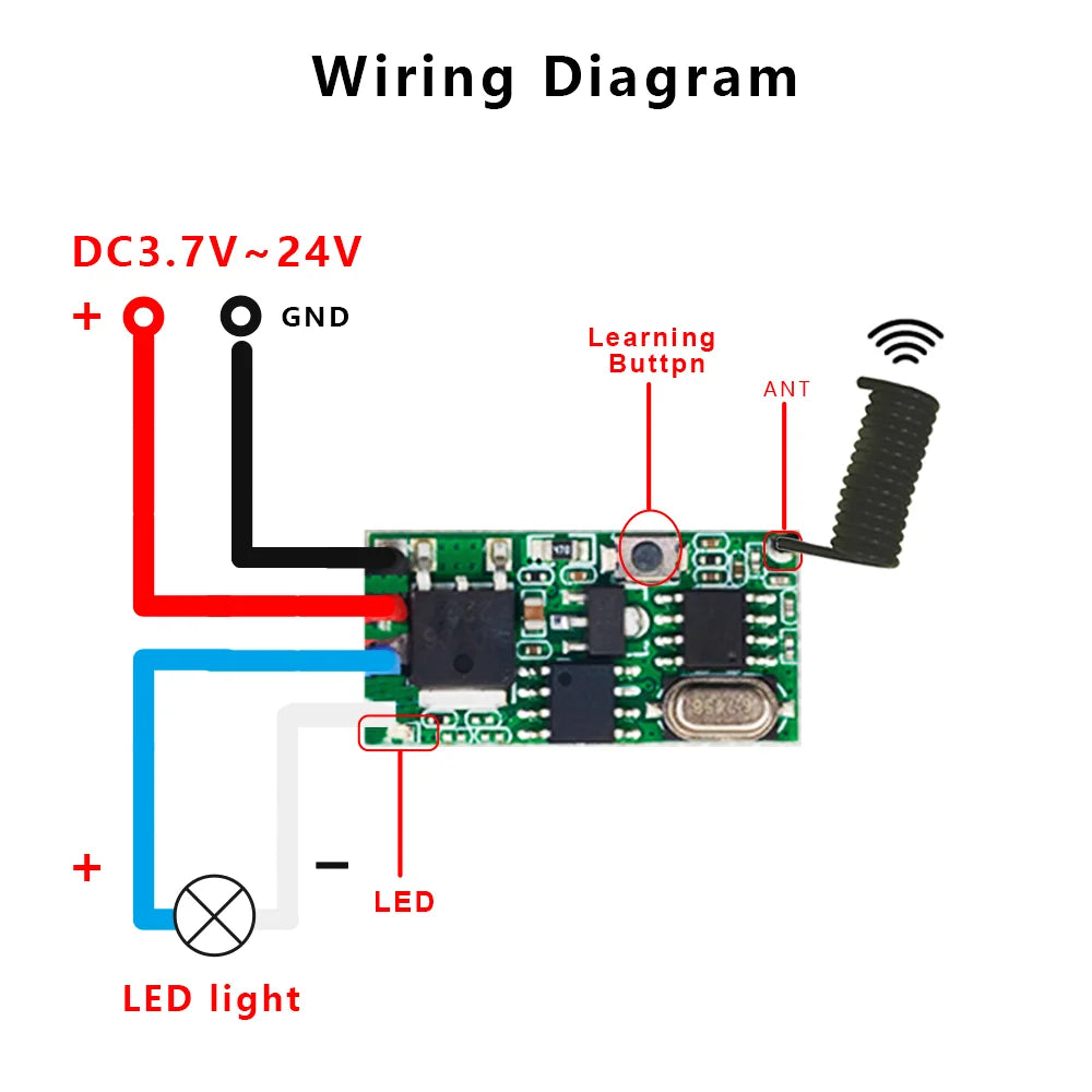 433MHz RF Wireless Module DC 3V–24V | Transmitter & Receiver