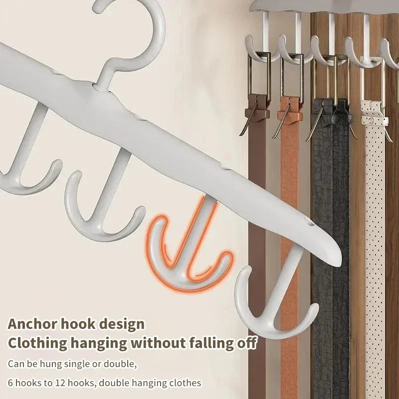 360° Rotating 12-Hook Hanger | Space-Saving Closet Organizer