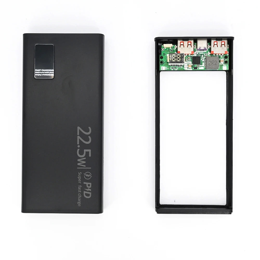 22.5W Fast Charging DIY Power Bank Case 20000mAh PD/QC/VOOC