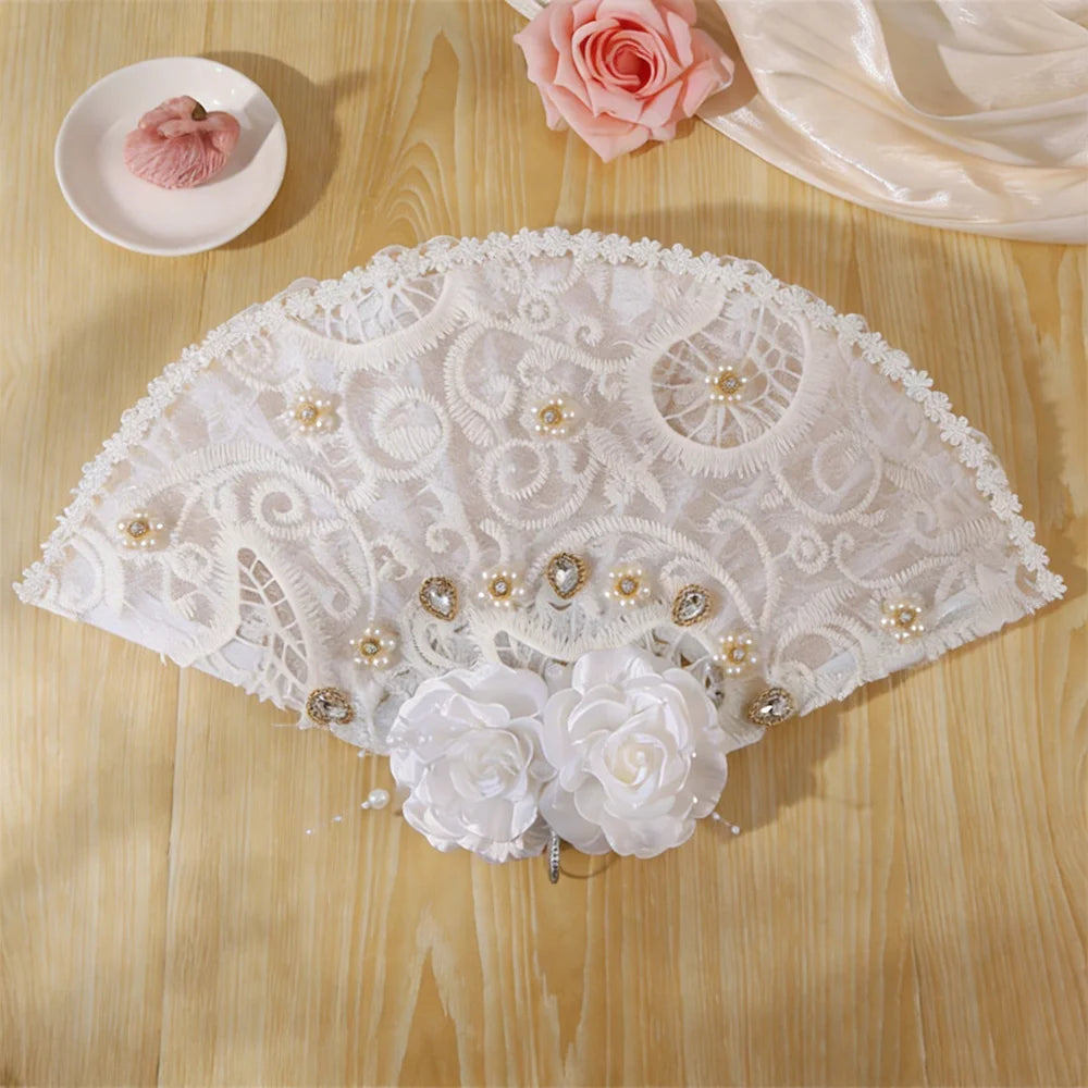Snow White Feather Foldable Fan – Bridal Wedding Decoration
