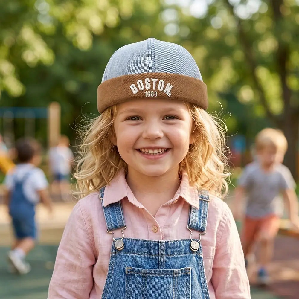 Letter Embroidered Baby Bucket Hat – Adjustable Cotton Cap