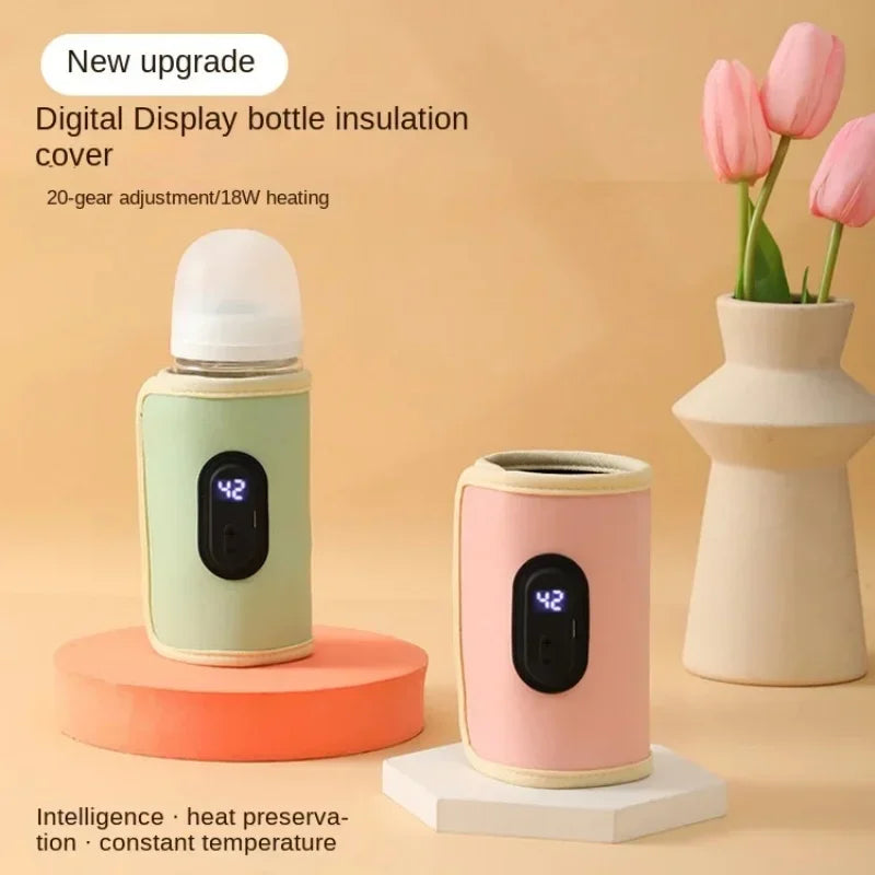 Portable USB Baby Bottle Warmer with Digital Display | Travel