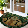 Tree of Life Half-Round Doormat – Anti-Slip Entryway Rug