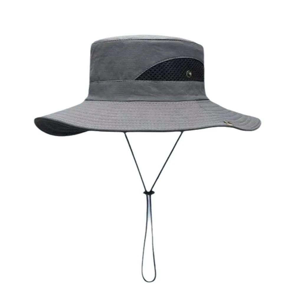 Wide Brim UV Mesh Bucket Sun Hat – Unisex Outdoor Fishing