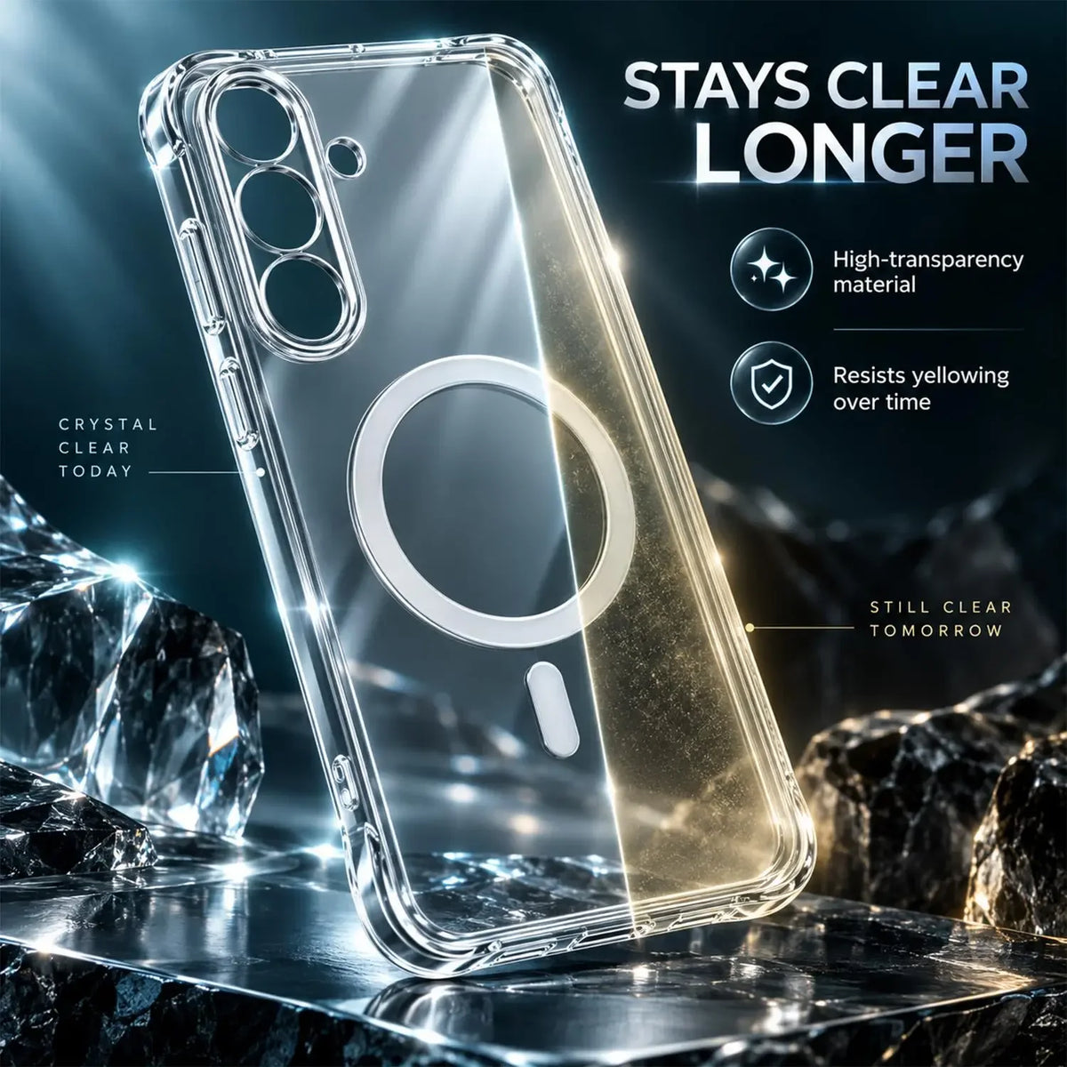 Samsung Galaxy S26 FE 5G Magnetic Clear Silicone Case