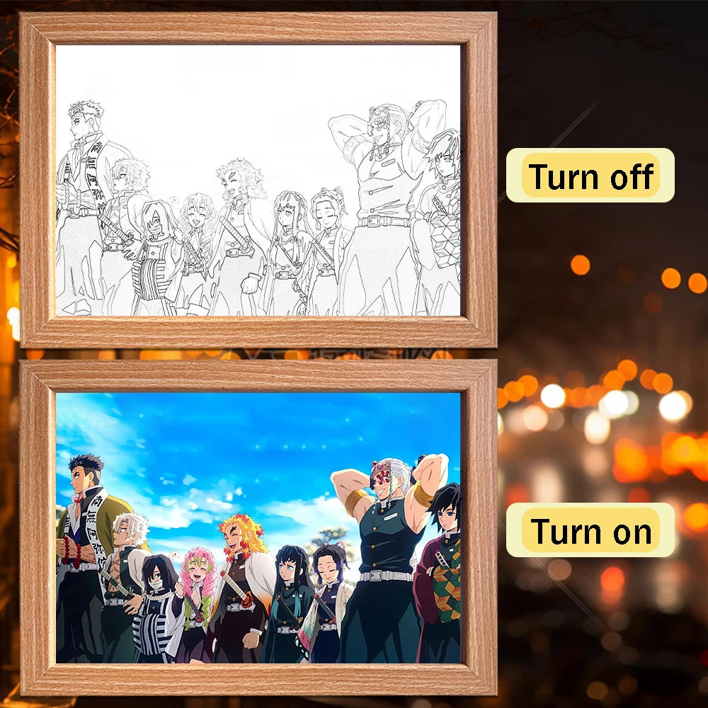 Tanjiro Kamado LED Night Light Frame | Demon Slayer Anime Lamp