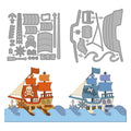 Sailing Ship Metal Cutting Dies – Pirate & Sailboat Stencils
