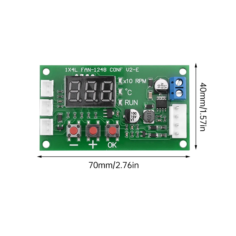 4-Wire PWM Fan Temperature Speed Controller DC 12–48V