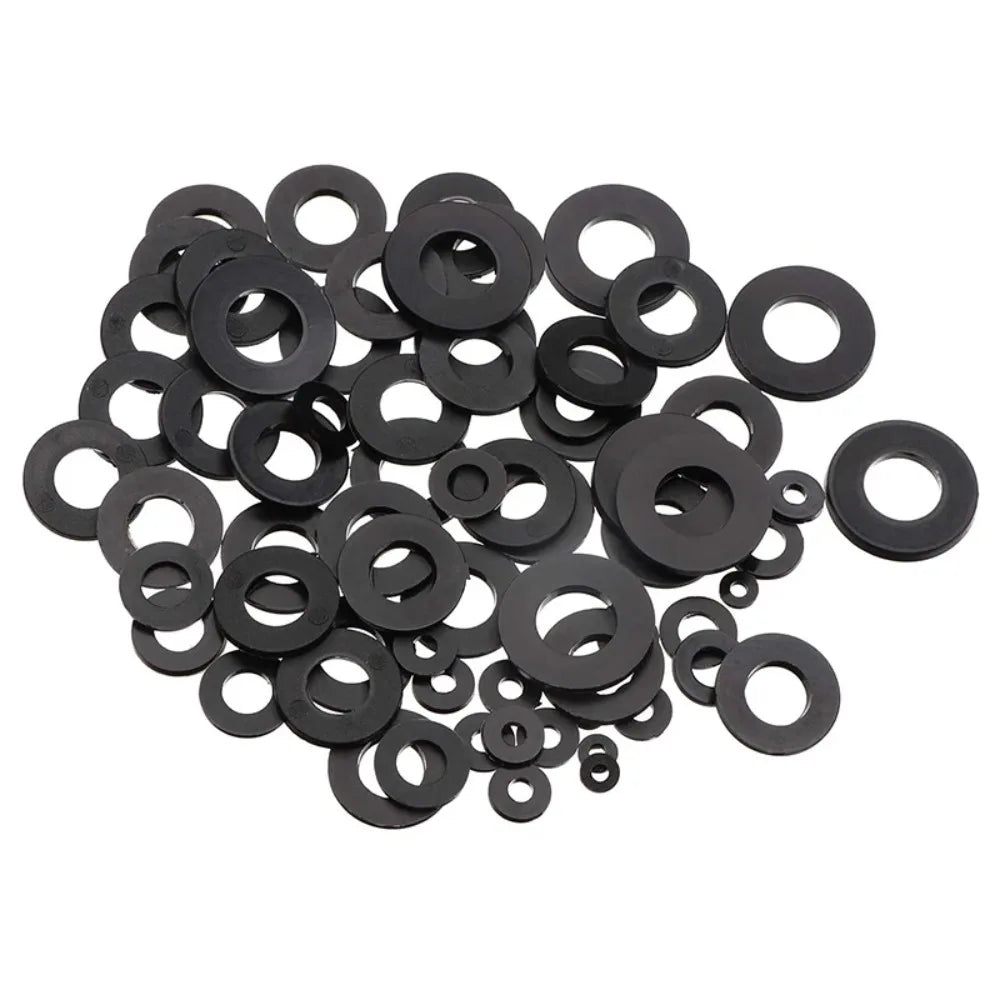 500pcs Nylon Flat Washer Set – 8 Sizes M2–M10 Assortment