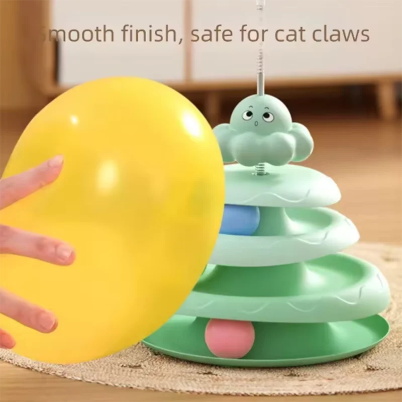 3-Layer Ball Cat Turntable & Octopus Teaser Toy | Pet Puzzle