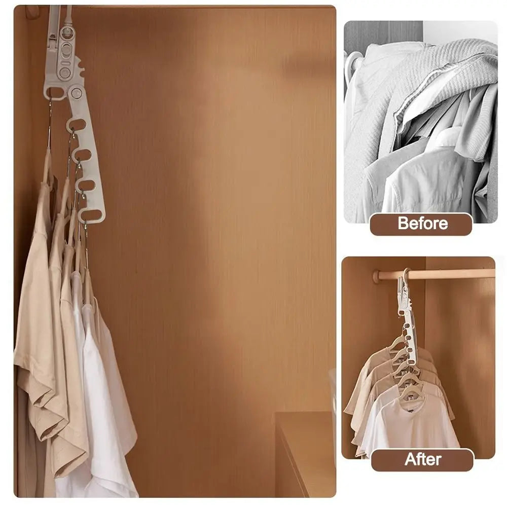 Portable Foldable 5-Hook Clothes Drying Rack for Travel